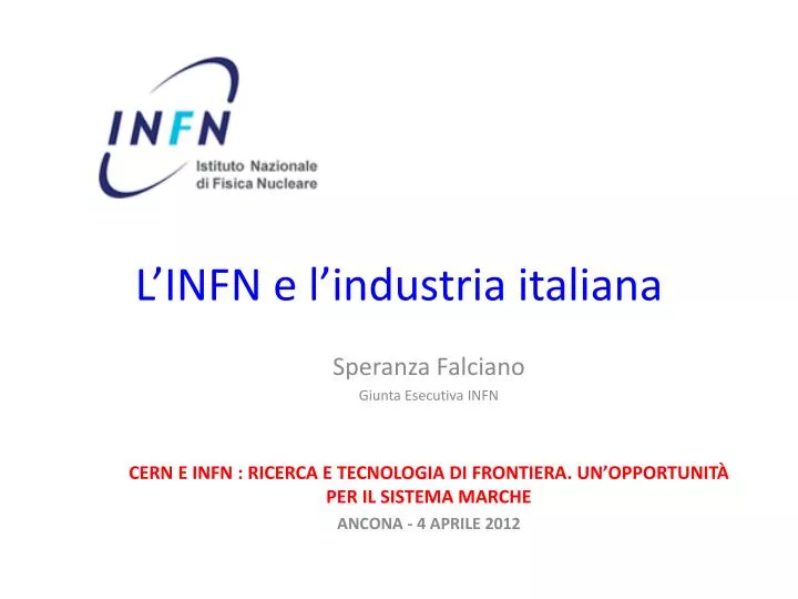 l infn e l industria italiana