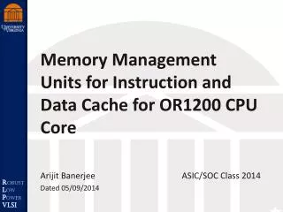 Memory Management Units for Instruction and Data Cache for OR1200 CPU Core
