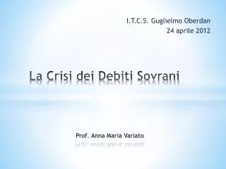 la crisi dei debiti sovrani