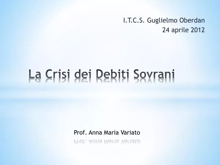 la crisi dei debiti sovrani