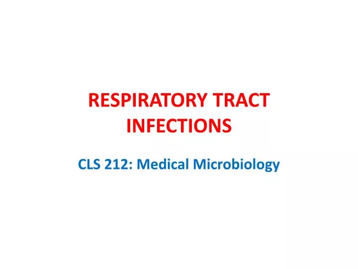 respiratory tract i nfections