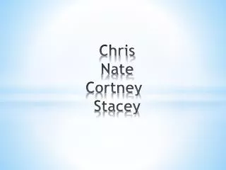 Chris Nate Cortney Stacey