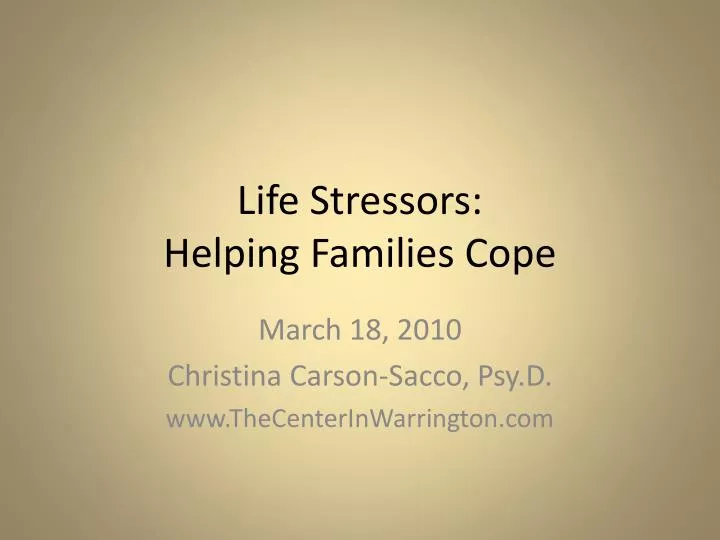 life stressors helping families cope