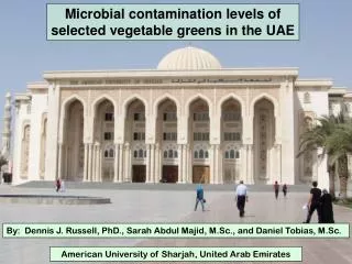 Microbial contamination levels of selected vegetable greens in the UAE