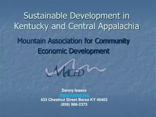 Sustainable Development in Kentucky and Central Appalachia