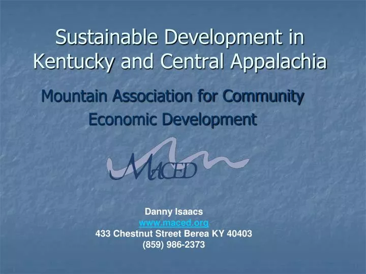 sustainable development in kentucky and central appalachia