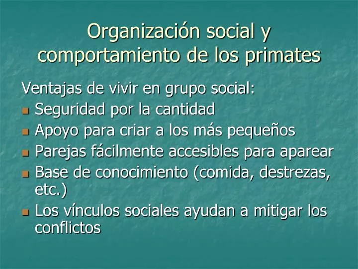 organizaci n social y comportamiento de los primates