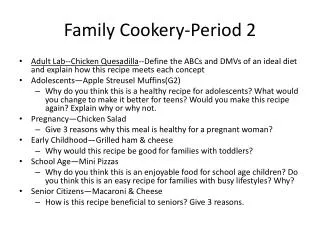 Family Cookery-Period 2