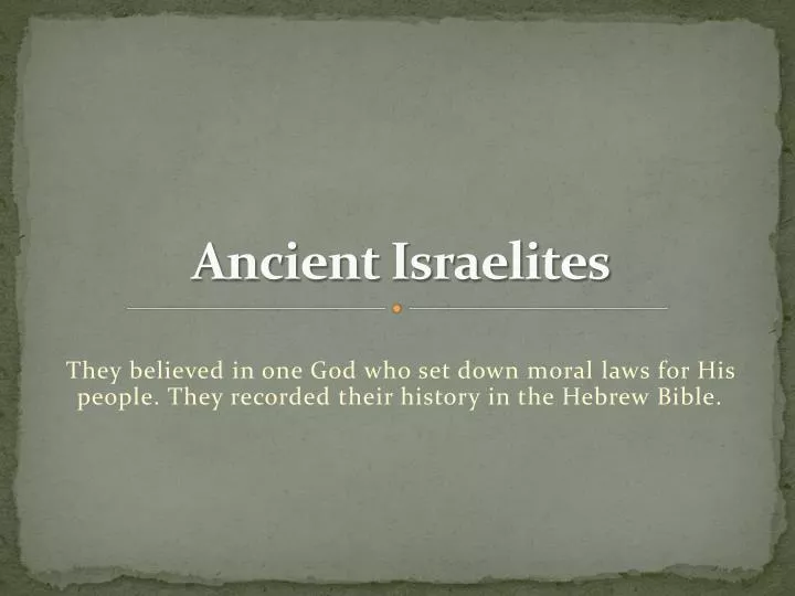 ancient israelites