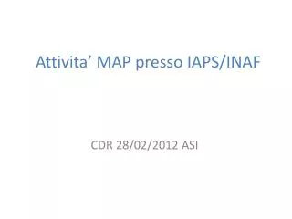 attivita map presso iaps inaf