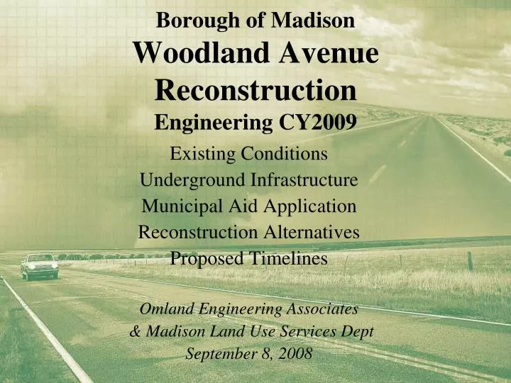 borough of madison woodland avenue reconstruction engineering cy2009