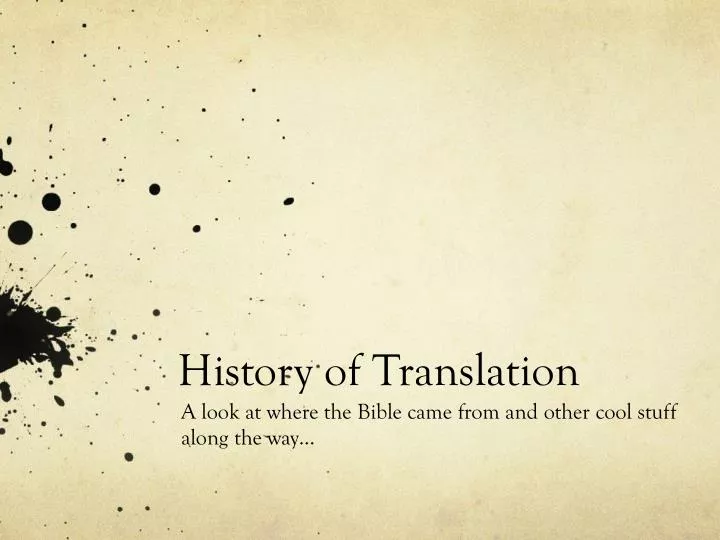 history of translation