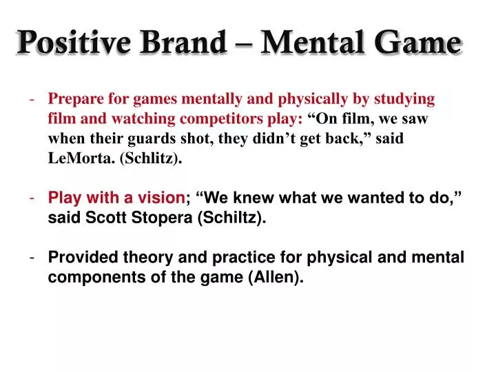 positive brand mental game