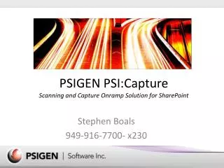 PSIGEN PSI:Capture Scanning and Capture Onramp Solution for SharePoint