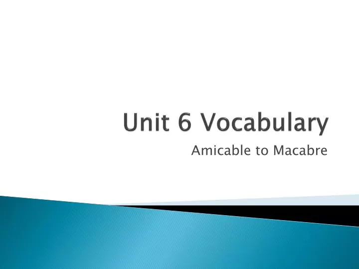 unit 6 vocabulary