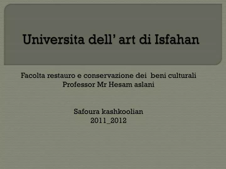 universita dell art di isfahan