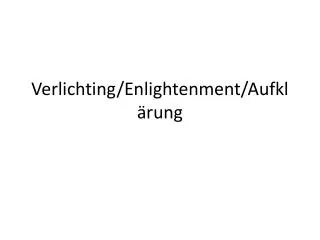 verlichting enlightenment aufkl rung