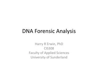 DNA Forensic Analysis