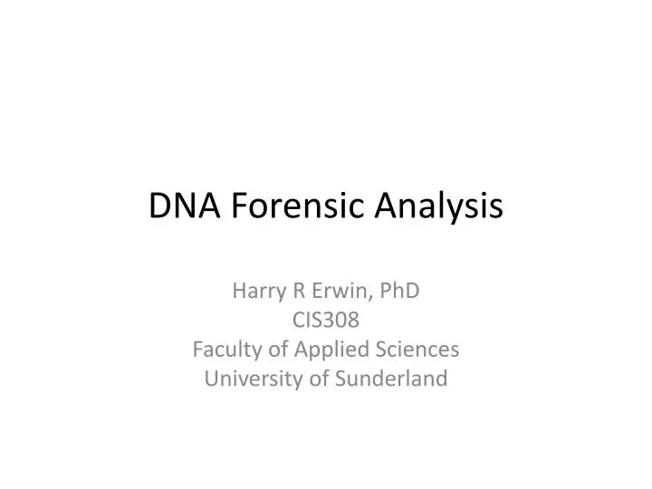 dna forensic analysis