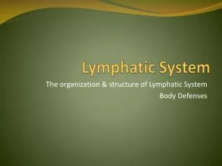 Lymphatic System