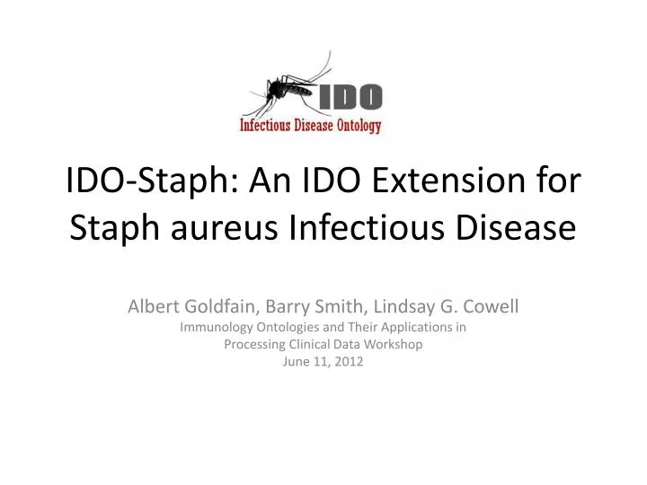ido staph an ido extension for staph aureus infectious disease