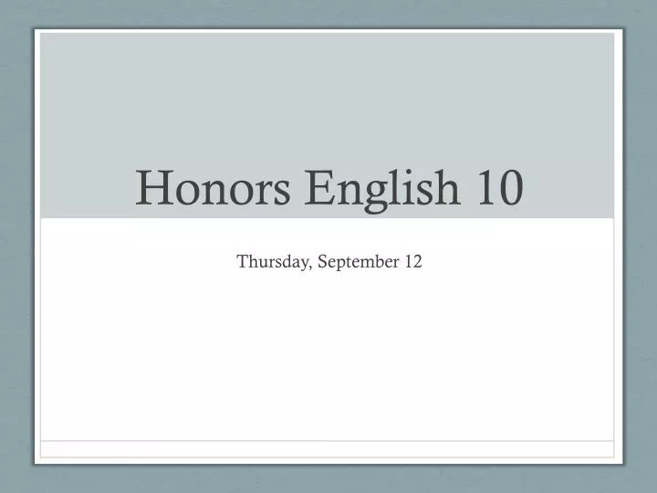 honors english 10