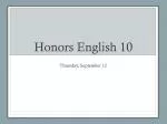 Honors English 10 - slide 1
