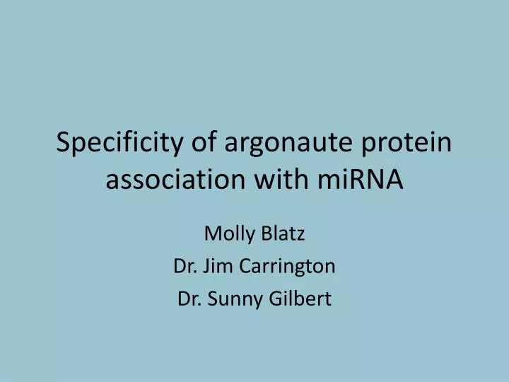 specificity of argonaute protein association with mirna