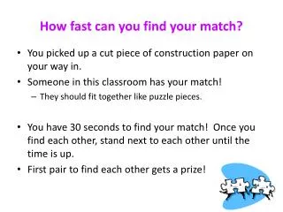 How fast can you find your match?