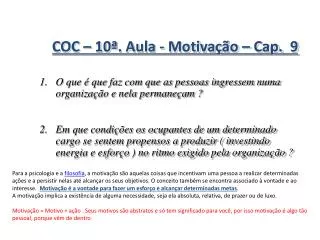 coc 10 aula motiva o cap 9