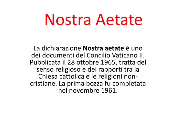 nostra aetate