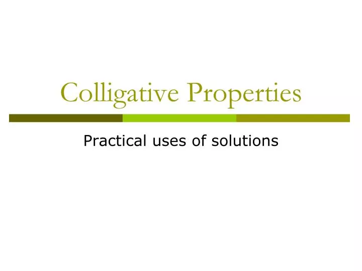 colligative properties