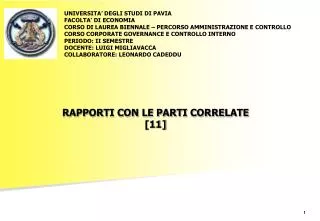 rapporti con le parti correlate 11