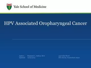 HPV Associated Oropharyngeal Cancer