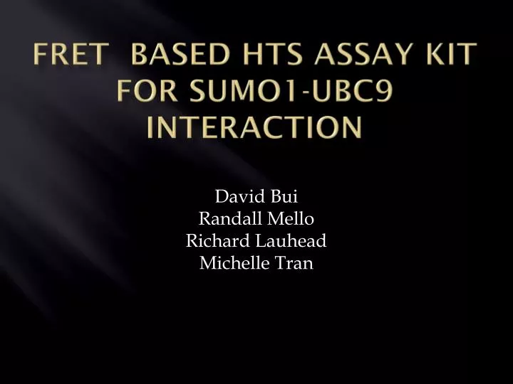 fret based hts assay kit for sumo1 ubc9 interaction