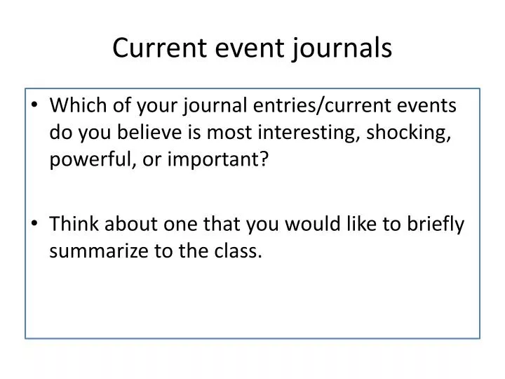 current event journals
