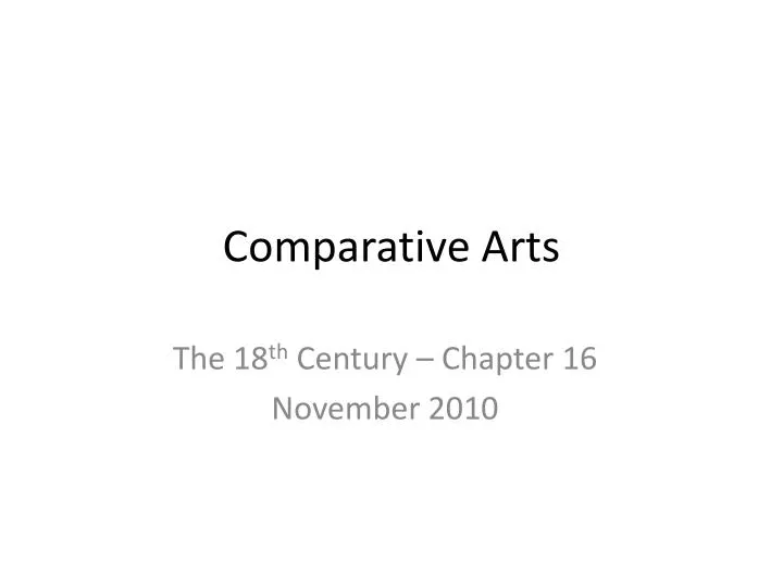 comparative arts