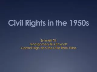 Civil Rights in the 1950s