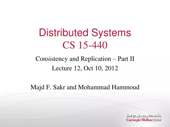 distributed systems cs 15 440