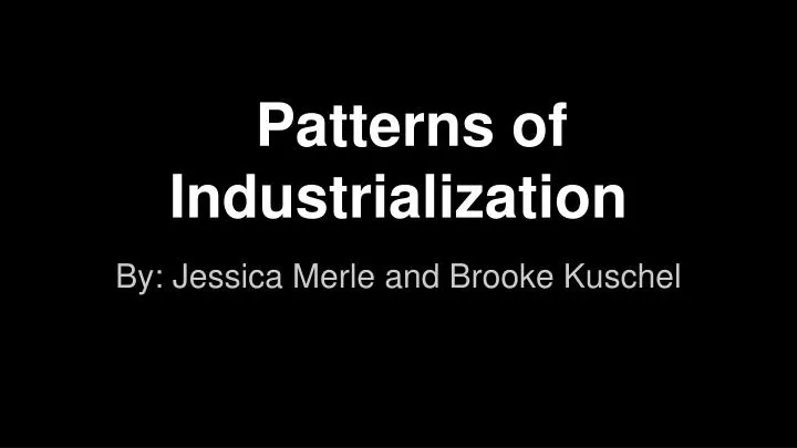 patterns of industrialization