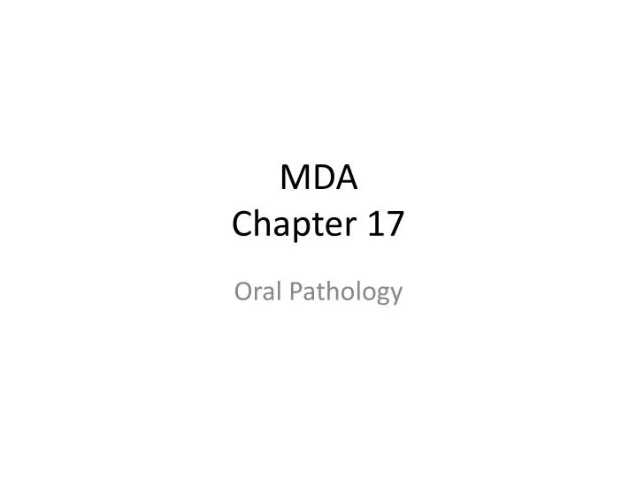 mda chapter 17