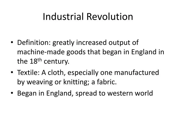 industrial revolution