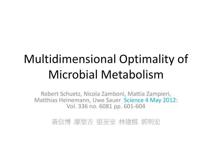 multidimensional optimality of microbial metabolism