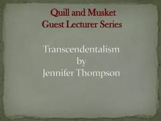Transcendentalism by Jennifer Thompson
