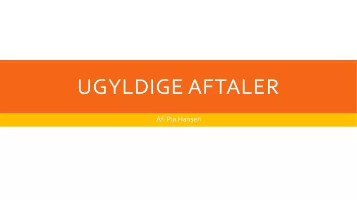 ugyldige aftaler