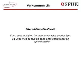velkommen til