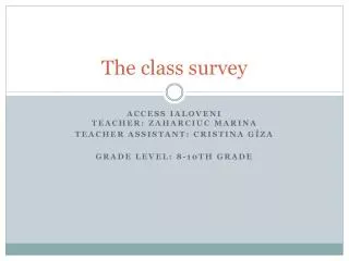 The class survey