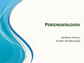persondataloven