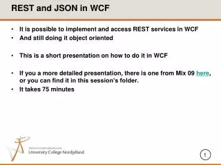 REST and JSON in WCF