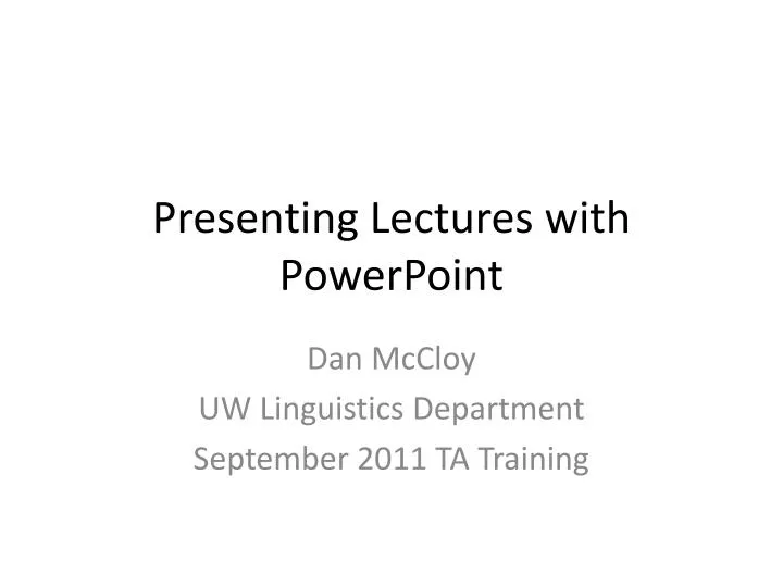 presenting lectures with powerpoint